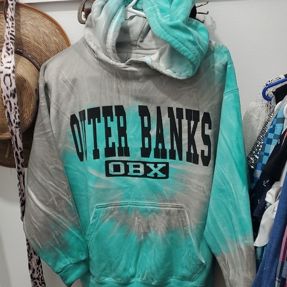 Destination Teal and Gray Outer Banks Hoodie - Picture 3 of 4